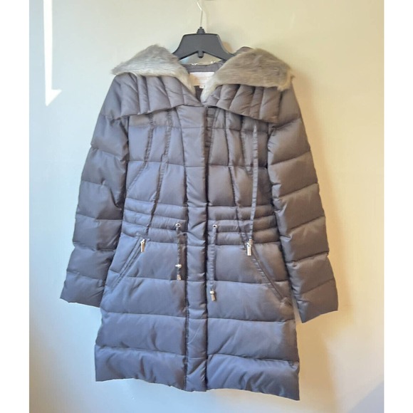 Laundry Shelli Segal Grey Zip Up Quilted Down Feather Puffer Coat Women XS NWOT - Picture 11 of 11